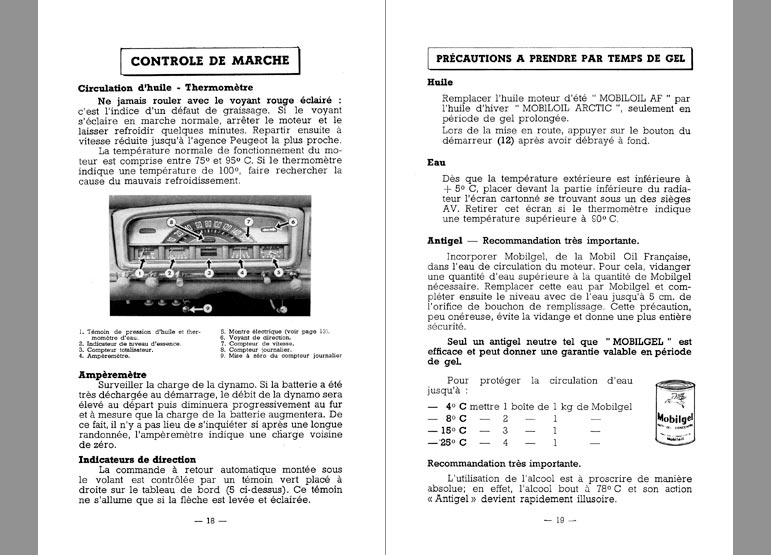 Notice d'utilisation Peugeot 403