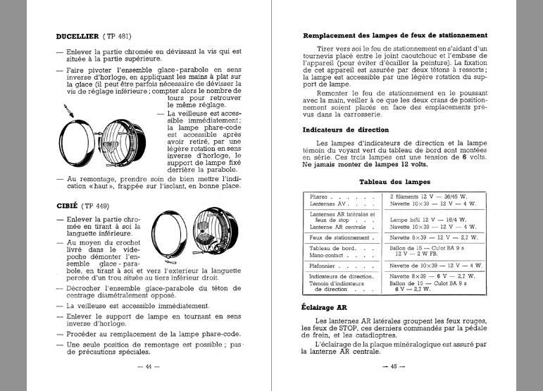 Notice d'utilisation Peugeot 403