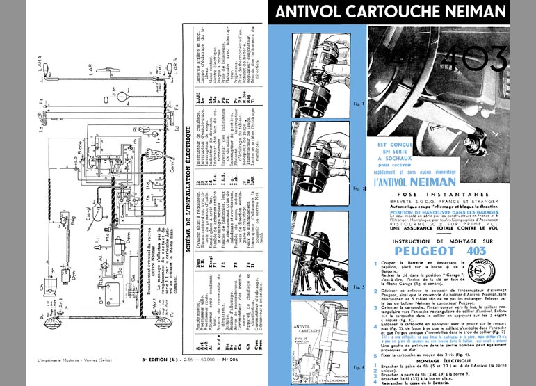 Notice d'utilisation Peugeot 403